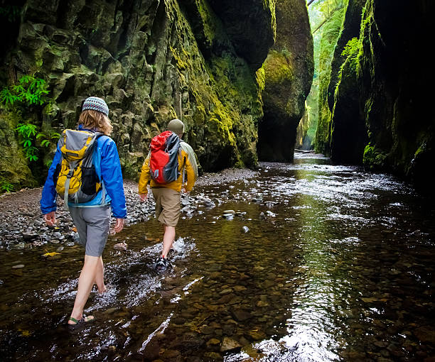 Couple Hiking in Canyon