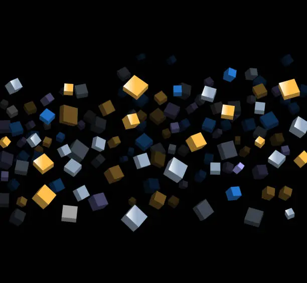Vector illustration of cube particles