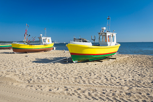 Fisherman boats on the beach