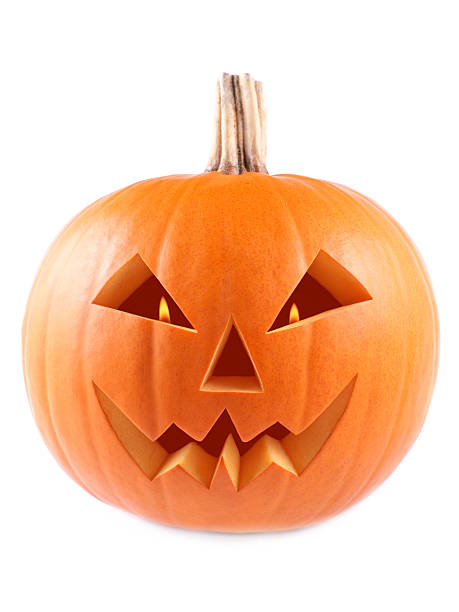 istock Pumpkin, halloween, old jack-o-lantern on white background 184614863