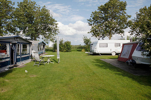 camping-website - camping mobile home vacations tent stock-fotos und bilder