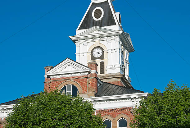 istock County courthouse with broken clock in Midwest USA 184614984