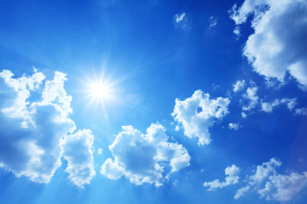 istock Blue Sky - XXXL Image of Sun Shining Between Clouds 184614999