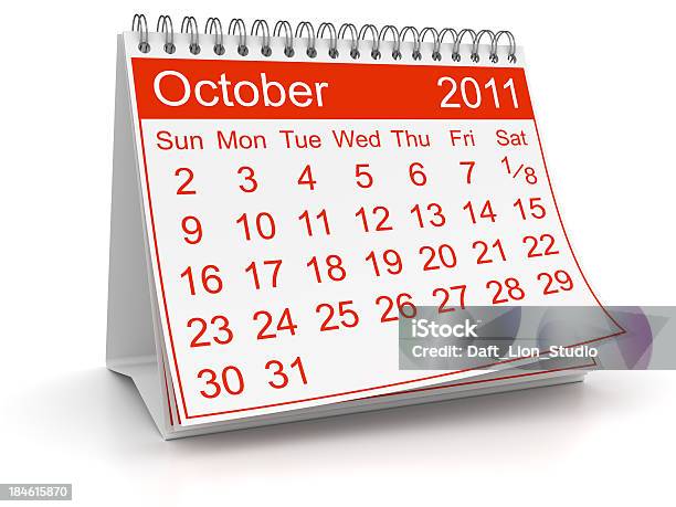 Octubre De 2011 Foto de stock y más banco de imágenes de 2011 - 2011, Calendario, Documento