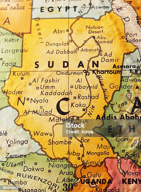 Sudan On The Map Stock Photo - Download Image Now - Sudan, Map, Ethiopia