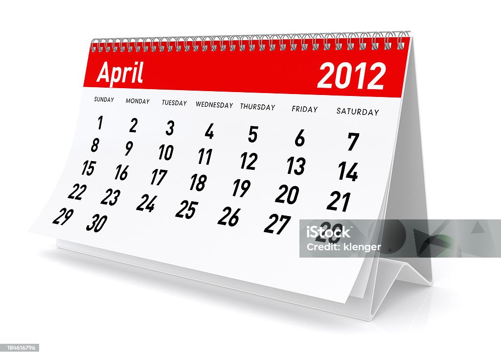 2012 년 4월 기준-Calendar - 로열티 프리 0명 스톡 사진