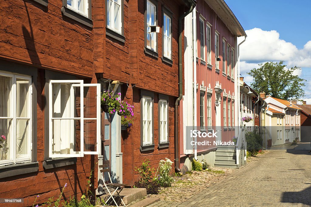 Suédois maisons en bois vieux - Photo de Kalmar - Ville libre de droits