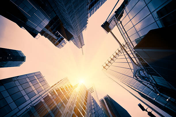 istock Glass Tall Buildings in Financial District 184617207