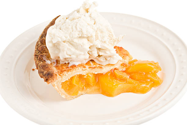 istock Old Fashioned Peach Pie And Ice Cream 184617579