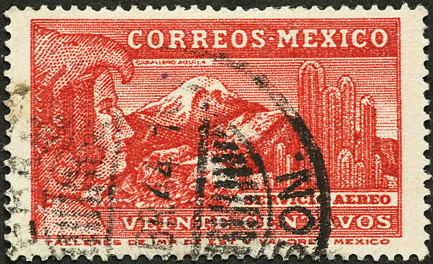 istock Indian,volcano,saguaro cactus on Mexican stamp 184617654