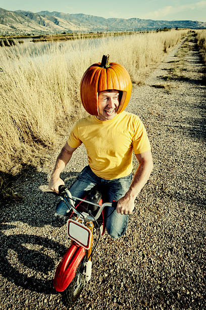istock Redneck Pumpkin Motorcycle Racer 184617885