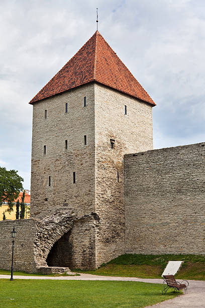 istock Medieval fortification tower in Tallinn Estonia wall 184618482