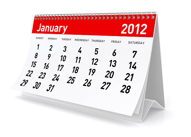 January 2012 - Calendar "3D RenderingSimilar Images of new year, christmas, year 2012, calendar, holiday, celebration:" january 2012 calendar stock pictures, royalty-free photos & images
