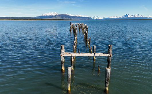 Scenic view of lake at Puerto Natales