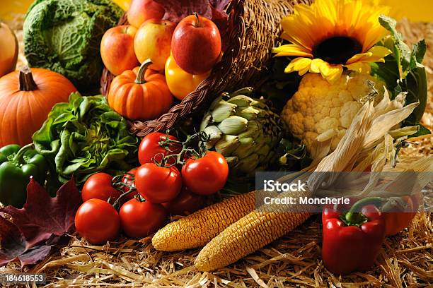 Cornucopia Stock Photo - Download Image Now - Apple - Fruit, Artichoke, Autumn