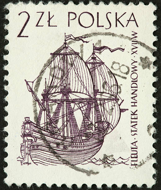 istock old sailing ship on a Polish postage stamp 184619101