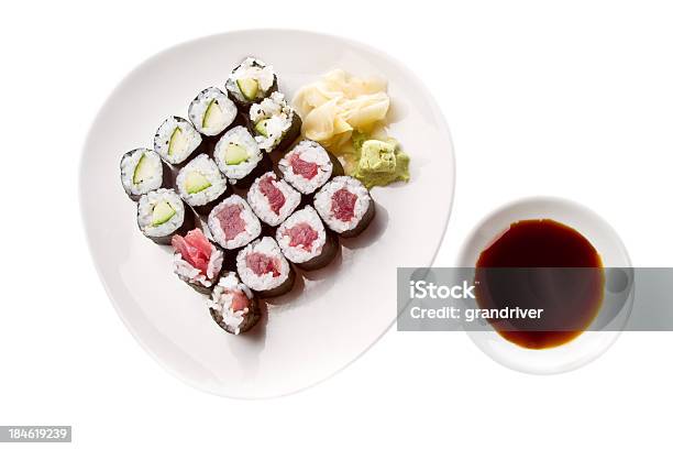 Foto de Rolinhos De Sushi e mais fotos de stock de Abacate - Abacate, Alimentação Saudável, Atum - Peixe