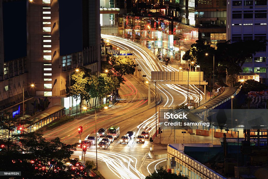 Notte di traffico di Hong Kong - Foto stock royalty-free di Affari
