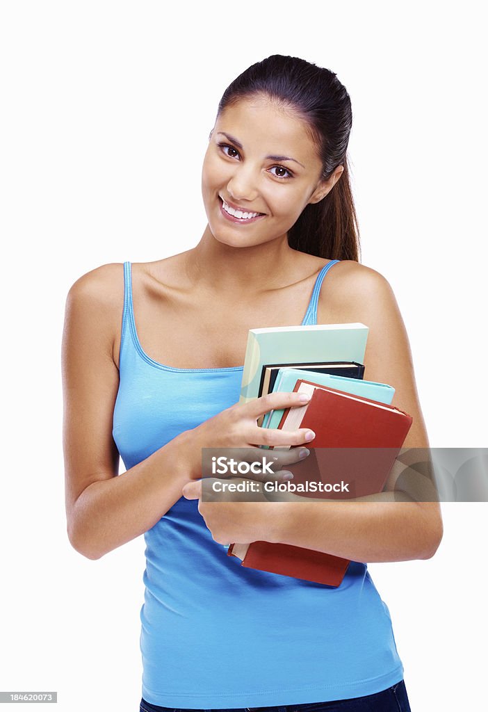 Mulher sorridente segurando livros - Royalty-free 20-29 Anos Foto de stock