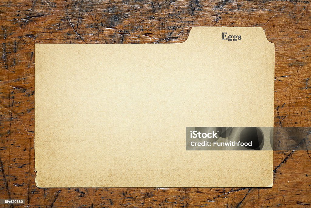 Old de 1930 ovos cartão de receita - Foto de stock de Antigo royalty-free