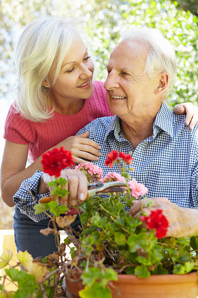 istock Senior couple in garden 184620831