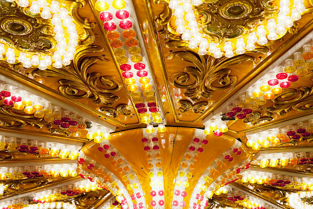 istock Shiny lights on merry-go-round carousel 184620923