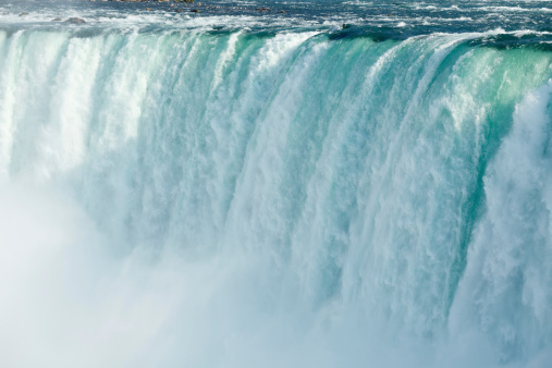 Extreme close up of the Horseshoe falls as viewed from the Canadian side.