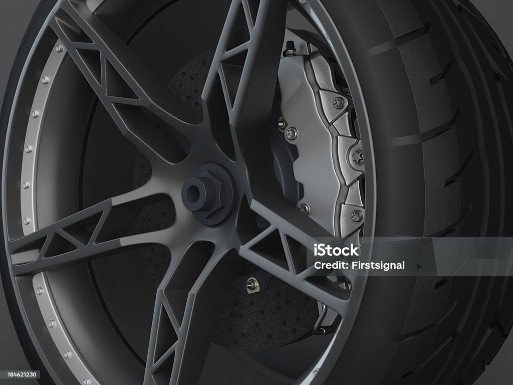 Keramik Bremse System mit Reifen und rim - Lizenzfrei Alufelge Stock-Foto