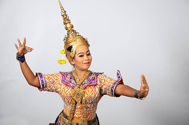 Thai Woman Dancer at Bangkok Thailand isolated on White Background