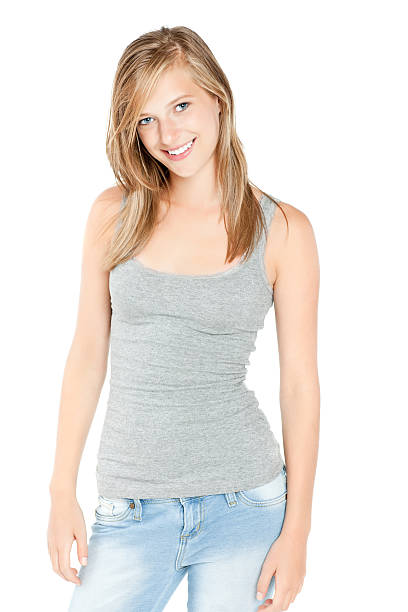 istock Beautiful girl isolated on white 184622014