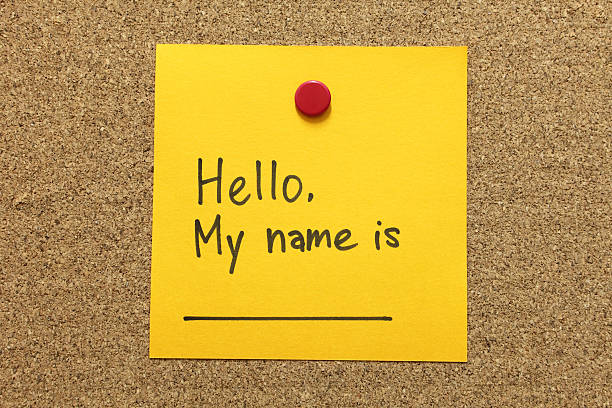 себя введение - hello identity name tag greeting стоковые фото и изображения