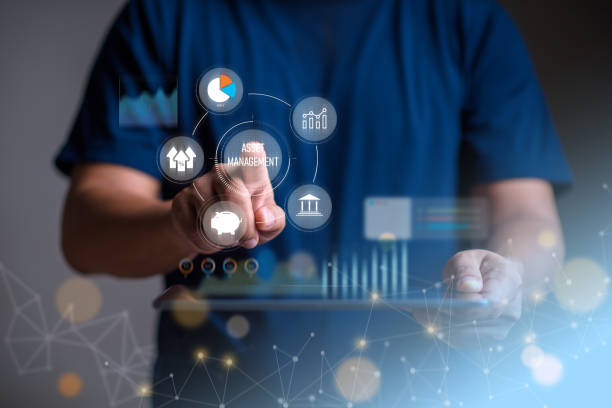 istock Asset management concept, Man using tablet with word asset management and Icon  on virtual display. Financial Property Digital assets. 1846233023