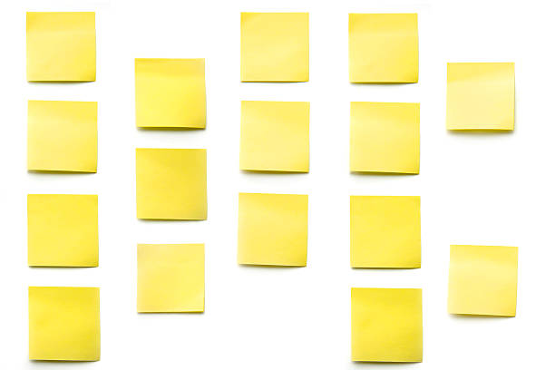 post its yellow post it's isolated on white. adhesive note stock pictures, royalty-free photos & images