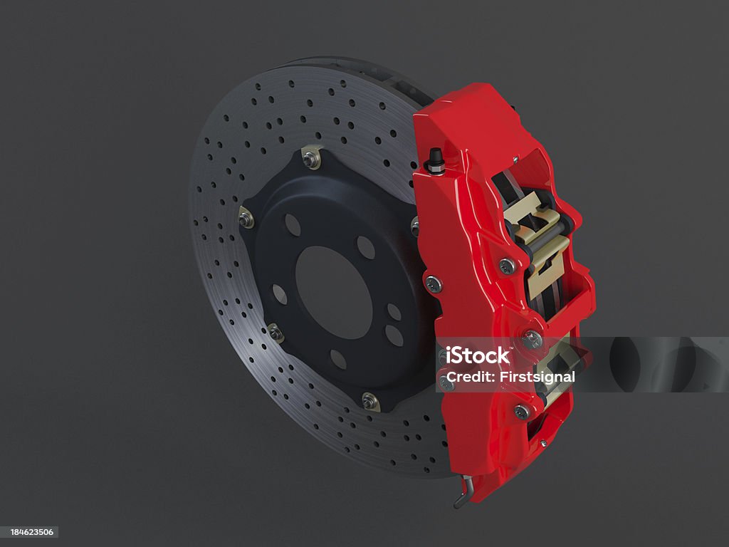 Ceramic Brake System CGI Image showing a modern ceramic brake system. The parts are without any brands and made by myself. Car Stock Photo