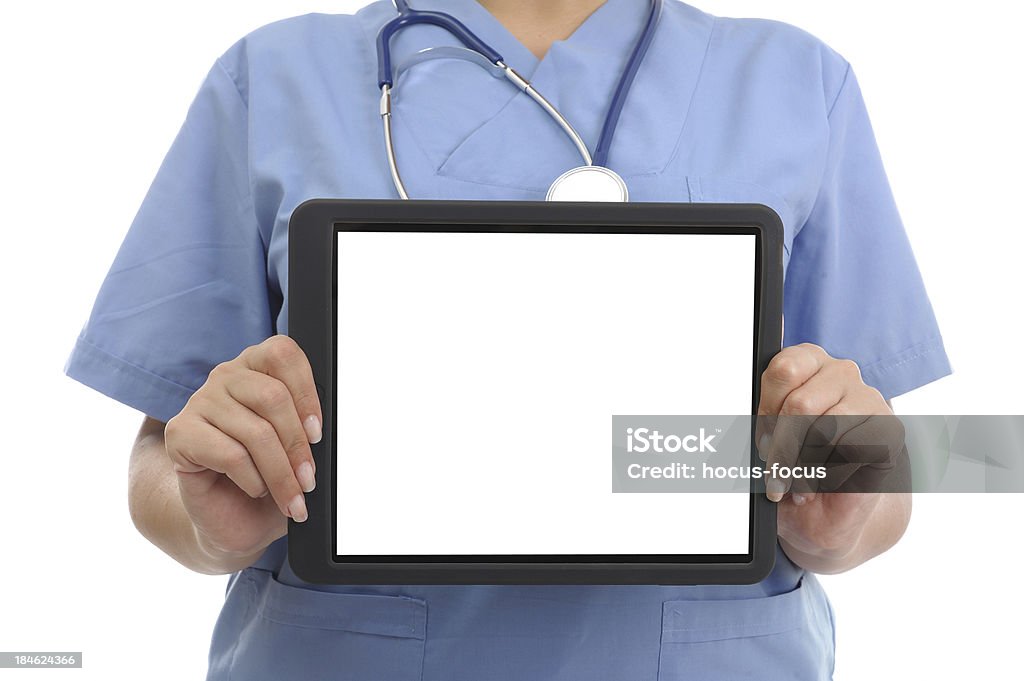 Médico mostrando tablet digital - Foto de stock de Mesa digital royalty-free