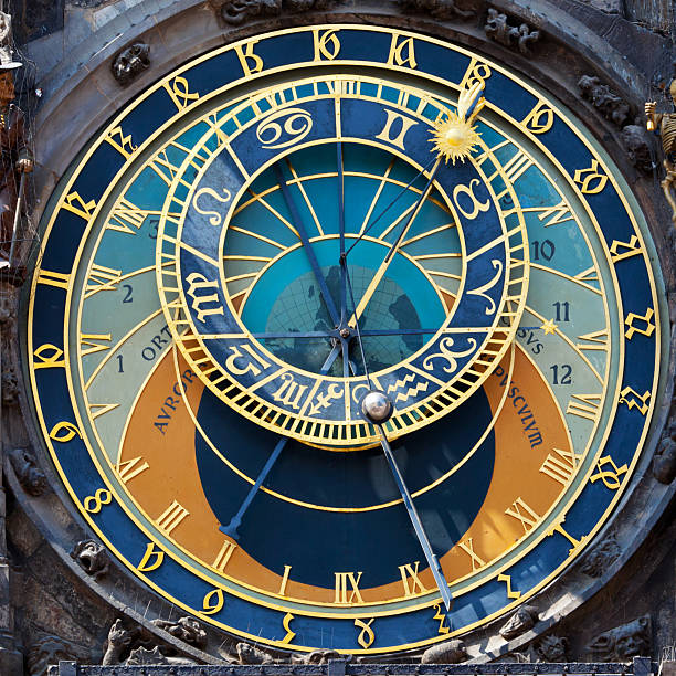 reloj astronómico de praga - astronomical clock fotografías e imágenes de stock