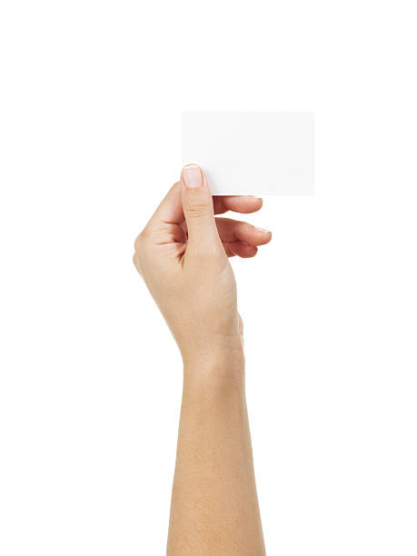 istock Woman Hand holding an empty business card 184624530