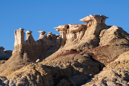 Rock formation at Bisti Northern Section at Sunrise, Farmington, New Mexico, USA