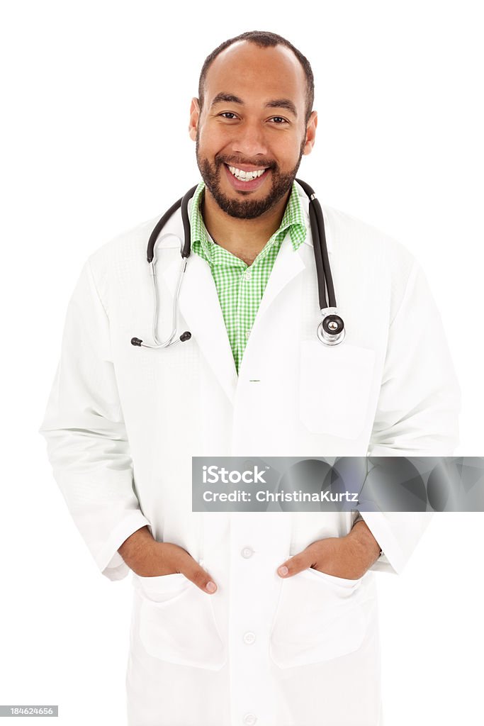 Amigável médico masculino - Foto de stock de Fundo Branco royalty-free