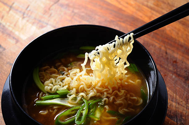 Ramen Ramen, Asian Instant  Noodle with Vegetable noodle soup photos stock pictures, royalty-free photos & images