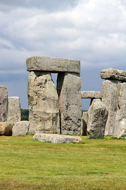 Huge stones at the centre of Stonehenge.