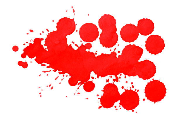 red watercolor background. Artistic hand paint. isolated on white background