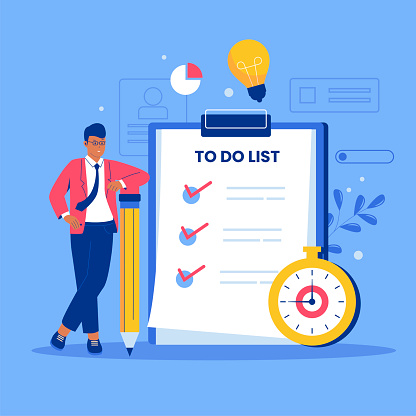 Vector of to do list concept. Vector flat illustration