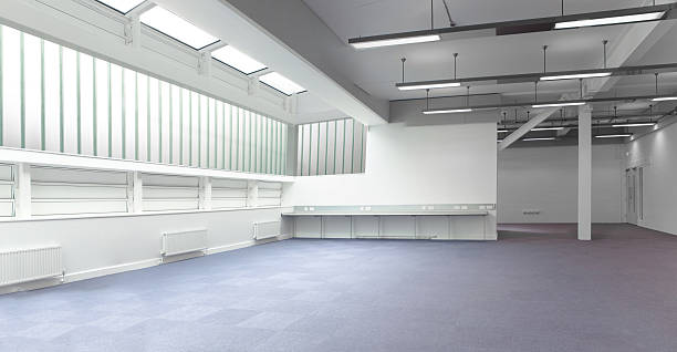 Wide empty office stock photo
