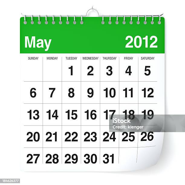 Mai 2012kalender Stockfoto und mehr Bilder von 2012 - 2012, Aktenordner, Buchseite