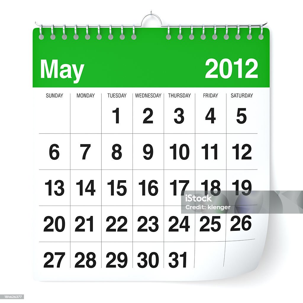 2012 년 5월-Calendar - 로열티 프리 0명 스톡 사진