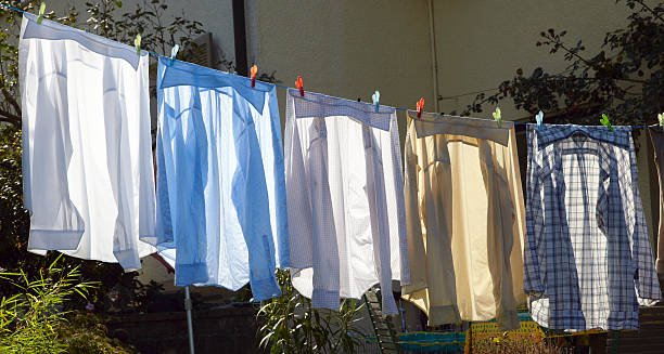 istock Business shirts on a washing line 184626679