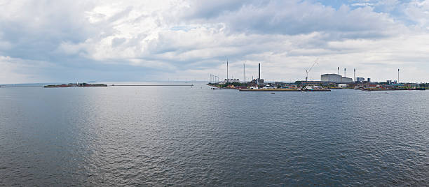 istock Copenhagen harbour wind turbines and industry Baltic panorama 184626902