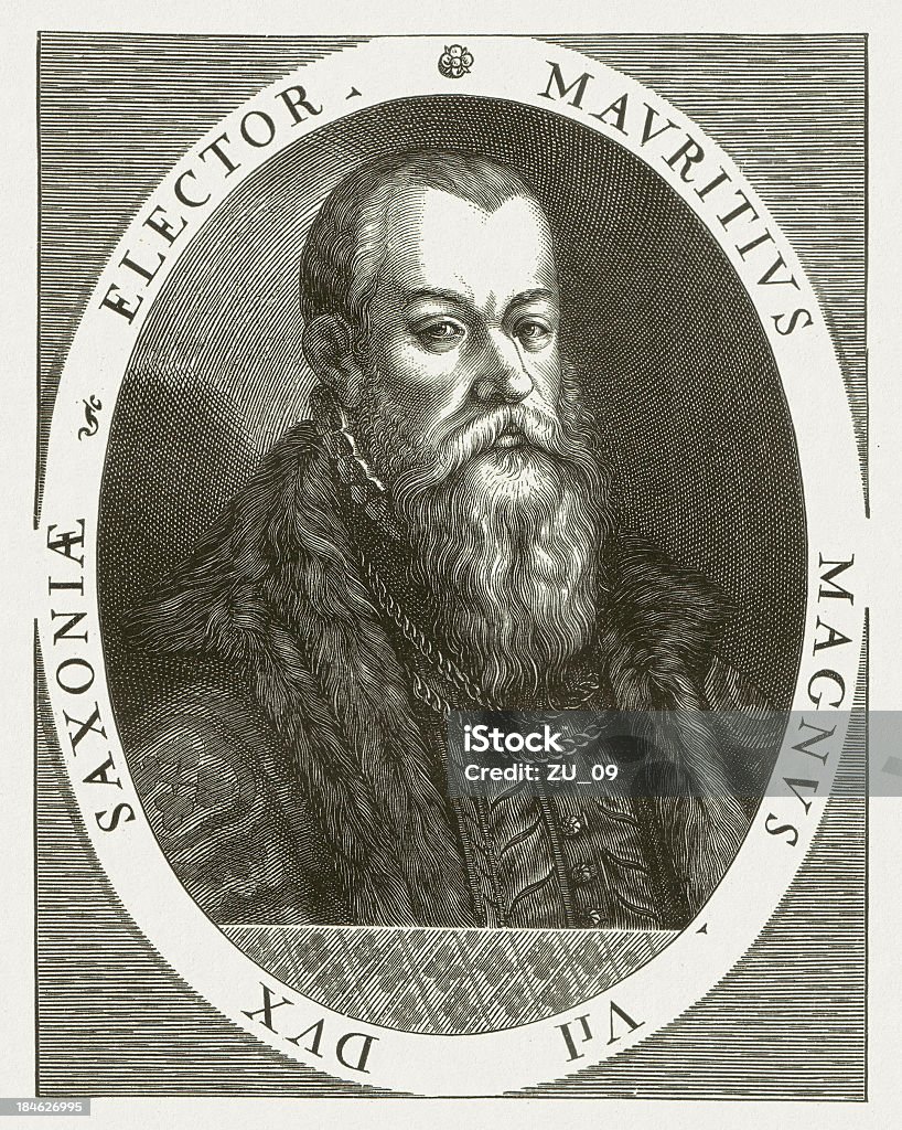 Maurice von Sachsen - Lizenzfrei Asiatischer Holzschnitt Stock-Illustration