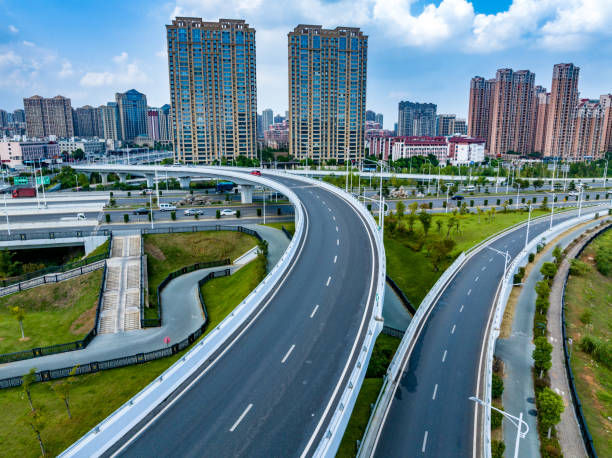 istock Modern city overpass, urban traffic overlook 1846278634